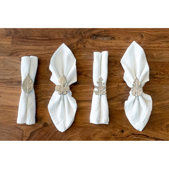 Red Co. Set of 4 Assorted Leaf Napkin Rings Adornment for Weddings, Dinner, Parties & Everyday Use, Table Decoration Ideas