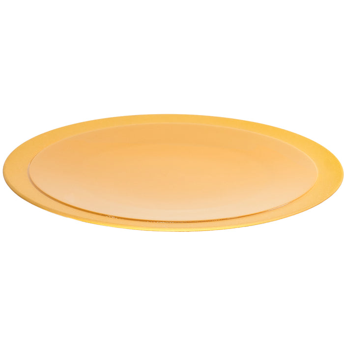Orange Porcelain Round Dinnerware Table Plate Glossy Finish with Matte Edges 10.5 Inch - Set of 6