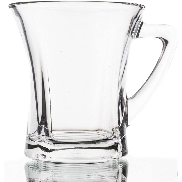 Barista Clear Glass Coffee/Cappuccino Mug, 7.5 Ounces - Set of 6