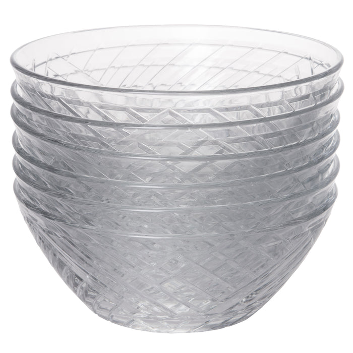 Mini Glass Multipurpose Prep and Serving Bowls, Crystal Clear, Set of 6, 5-inch, 10 oz