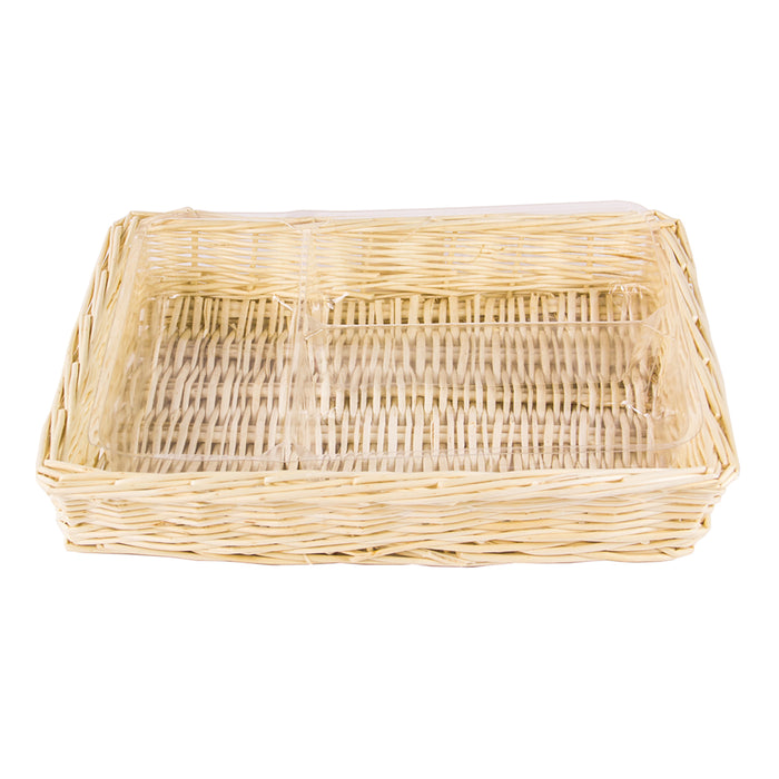 Natural White Willow Snack Basket File Tray Organizer - 13 Inches