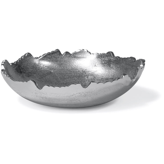 Red Co. Silver Moon Decorative Torn Hammered Centerpiece Bowl - 9"