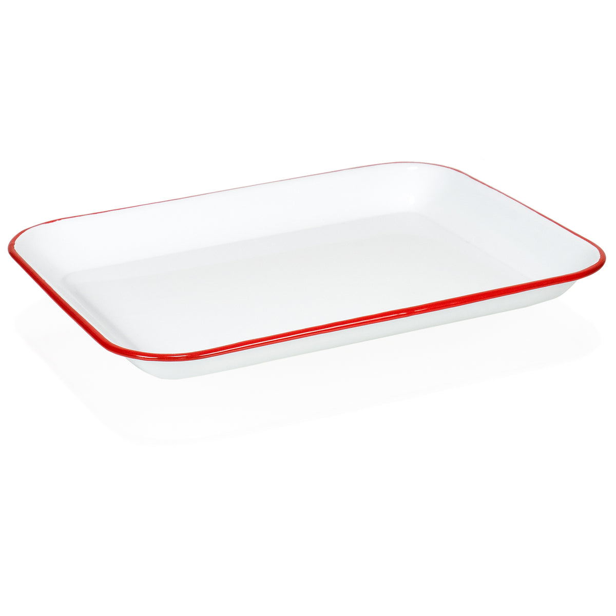 Red Co. 13.5” x 10” Enamelware Metal Classic 1.6-Quart  Rectangular Serving Tray, Red Marble/Black Rim – Splatter Design : Home &  Kitchen