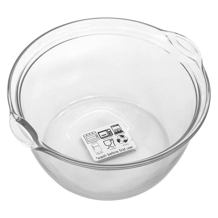 Red Co. Large Clear Glass Oven Safe Bowl with Side Handles, for Mixing, Storage, Serving, Cooking - 2.2 Liter