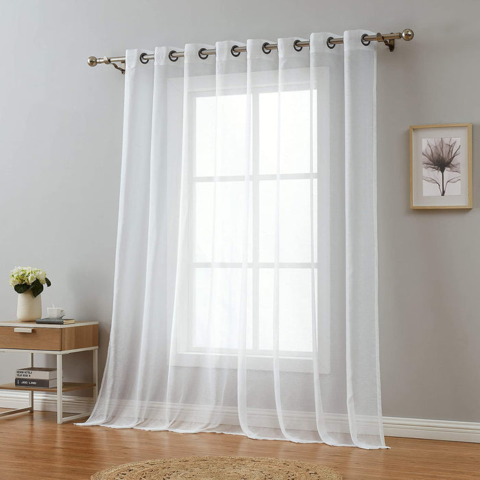 Red Co. Semi Sheer Ivory Curtain with Grommets - Single Panel