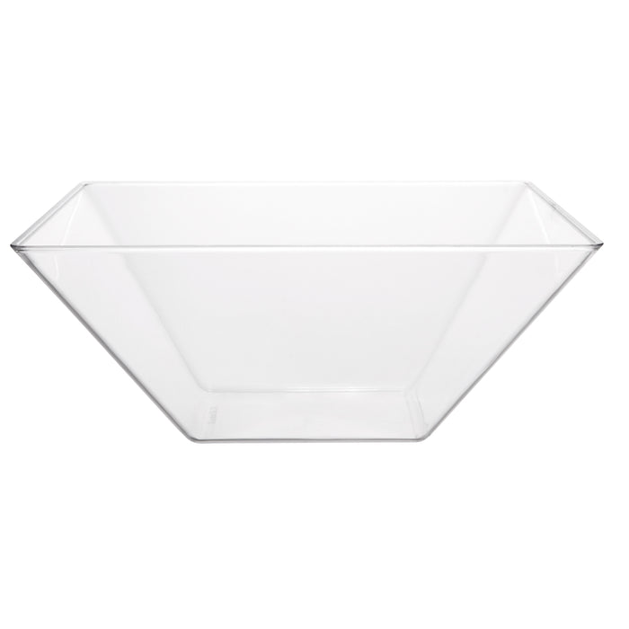 Break Resistant Premium Square Design Clear Acrylic Serving Bowls 63.5 oz - Set of 4, Party Snack or Salad