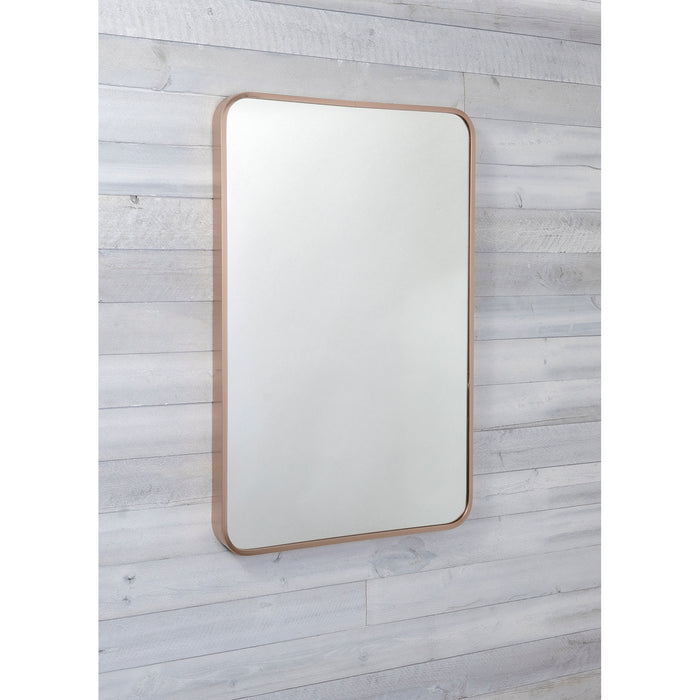 Red Co. Rectangular Wall Accent Mirror with Rounded-Corner Metal Frame, Large