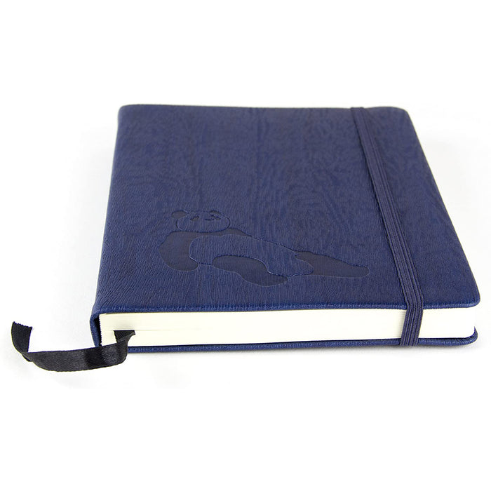 Red Co. Journal with Embossed Panda 240 Pages, 5"x 7" Lined, Navy Blue