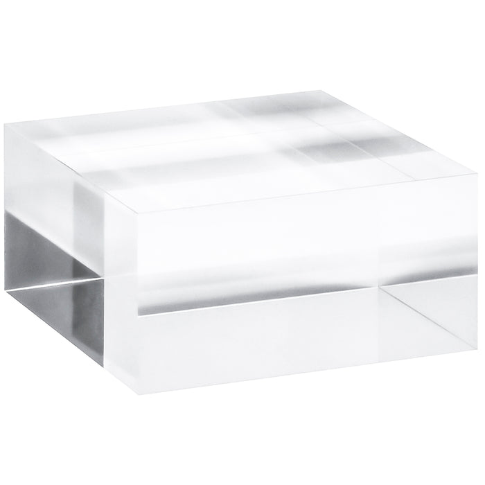 Red Co. Crystal Clear Polished Solid Acrylic Cube Jewelry Display Stand Pedestal Riser, 2” x 4” x 4”