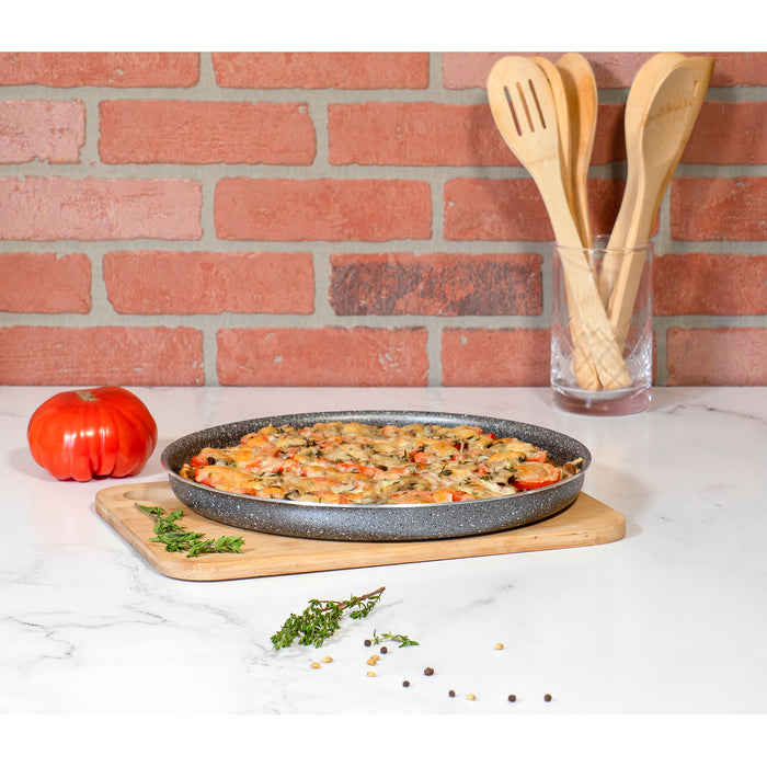 Red Co. 12 Inch Round Black Non Stick Aluminum Pizza Pan, Oven and Dishwasher Safe