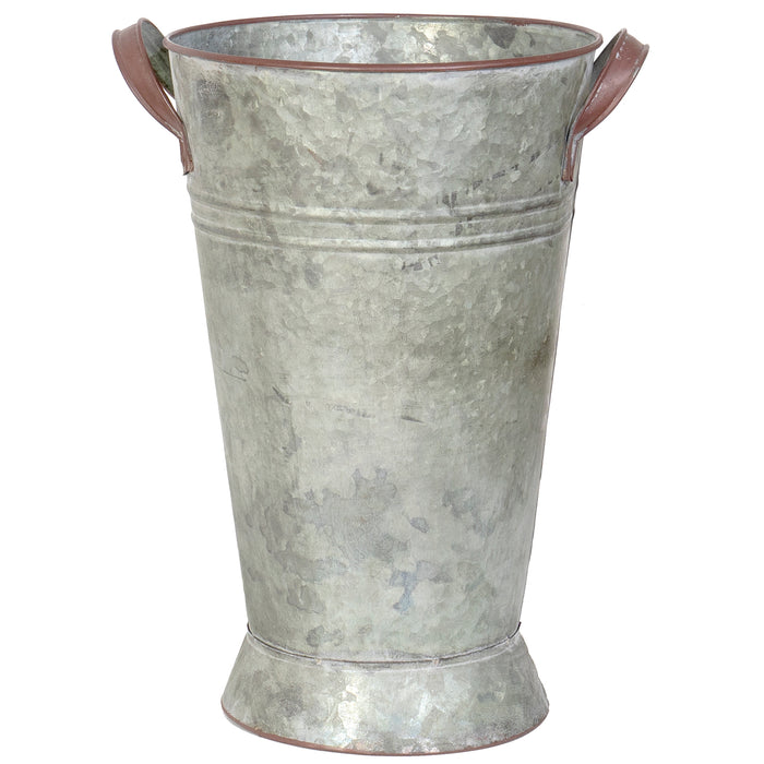 Red Co. Galvanized Metal French Bucket Flower Vase Plant Holder Décor for Home and Garden