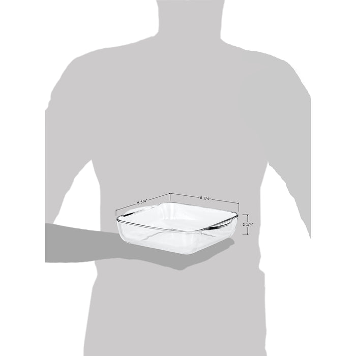 Red Co. Square Clear Glass Casserole Baking Dish, Oven Basics Bakeware — 2 Quart - 8¾" x 2¼"