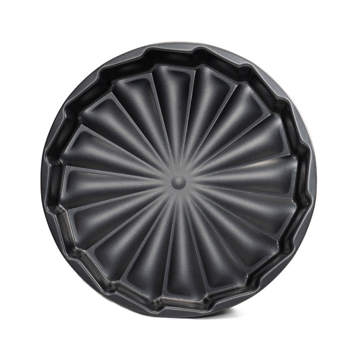 Red Co. 11.4” Round Non-Stick Cast Aluminum Celebration Cake Baking Pan, Black