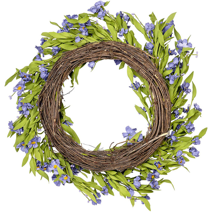 Red Co. 26 Inch Forget Me Not Wreath for Indoor Outdoor Front Door Walls Windows and Party Decoration