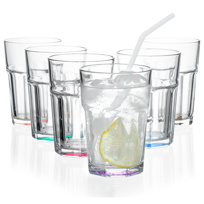 Red Co. Set of 6 Tall Clear Glass 12 Oz Drinking Tumblers — Red Co. Goods