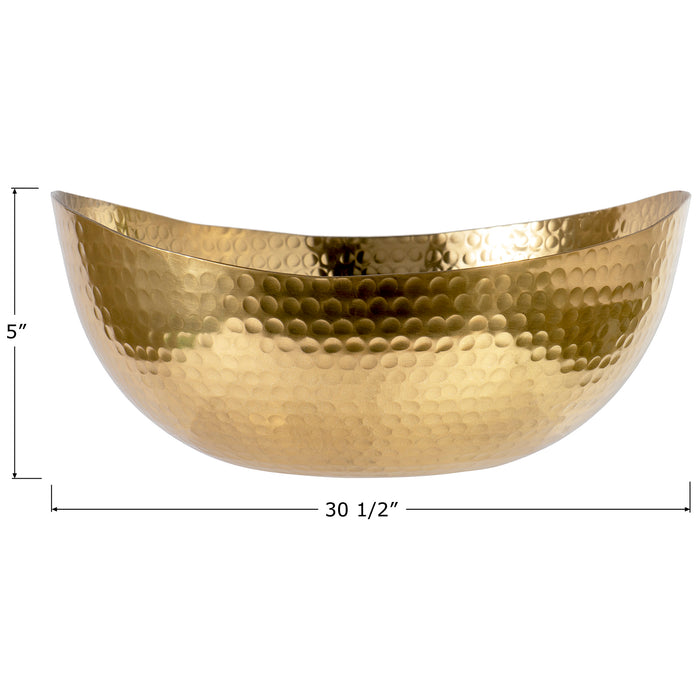 Red Co. Large Gold Hammered Bowl, Home Décor Centerpiece — 30 Inches