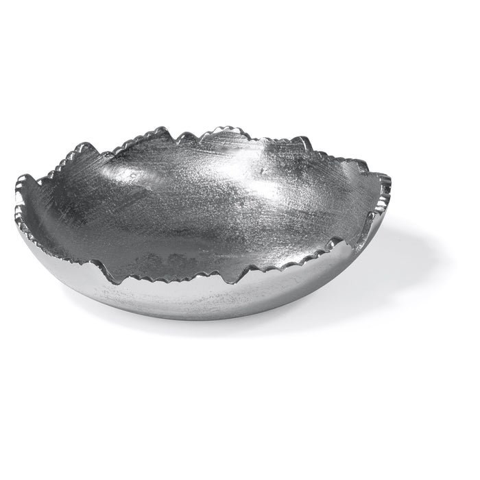 Red Co. Silver Moon Decorative Torn Hammered Centerpiece Bowl - 9"