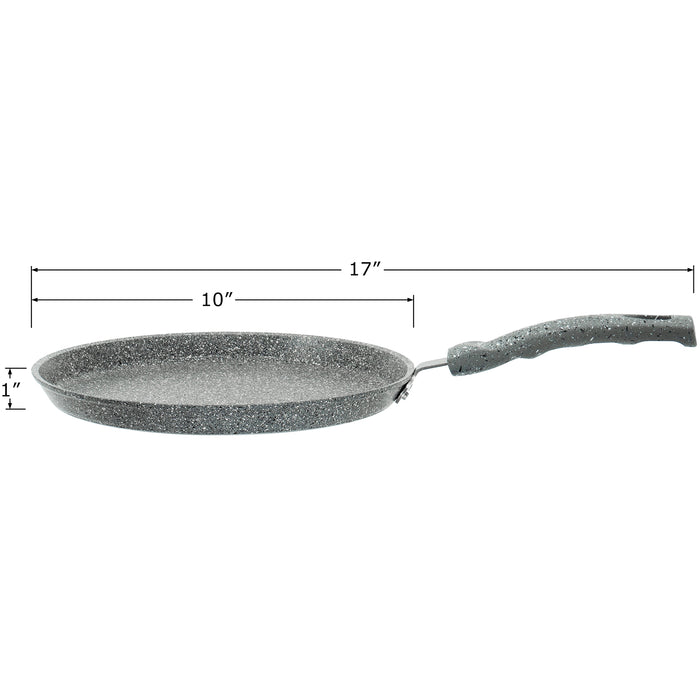 Red Co. Induction Bottom Frying Pan Smooth Granite Finish 10 Inch Scratch Resistant Body Cool Grip Handle