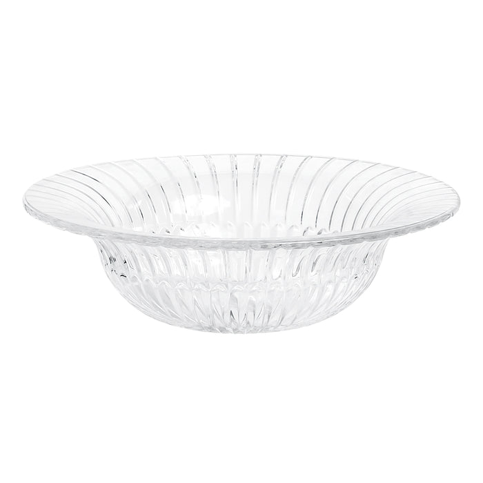 Red Co. Striped Lead Free Crystal Decorative Glass Bowl for Dining Table Kitchen Decoration, Fruits Display, 9.5" x 2.75""