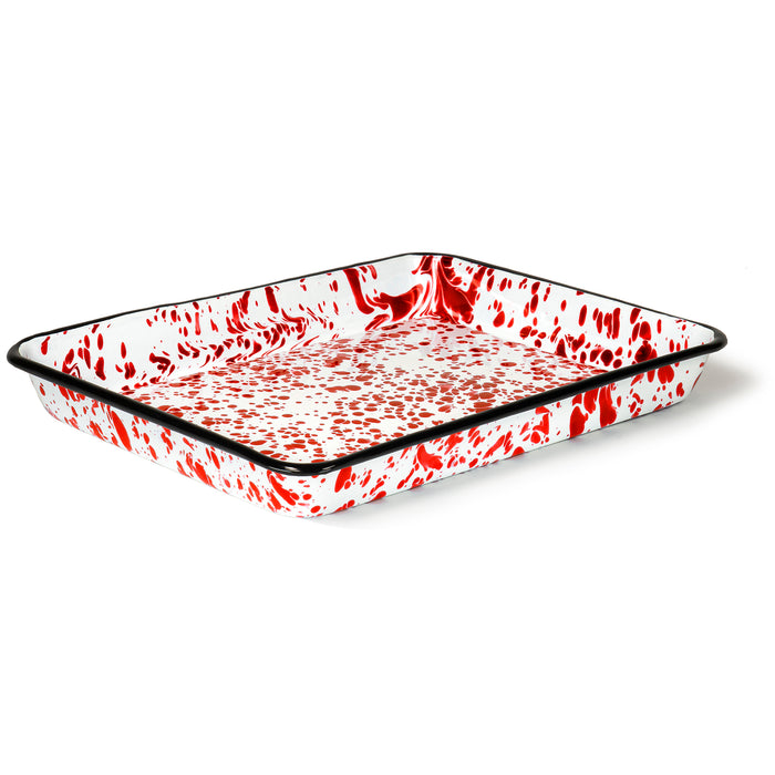 Red Co. Oven Safe Enamelware Metal Classic Serving Oval Tray Platter — Red  Co. Goods