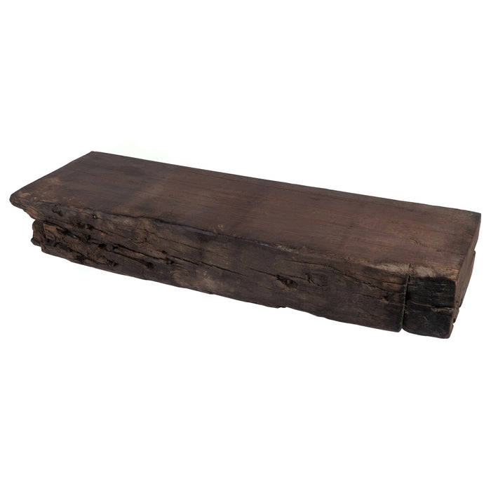 Handcrafted Industrial Floating Wooden Shelf - Reclaimed Railroad Tie Wood - 18 inches