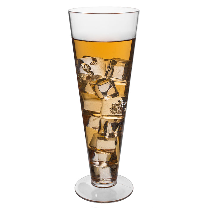 Pilsner Break Resistant Plastic Beer Cocktail Beverage Glasses for BBQ Outdoor Picnic Party (21 Oz, Set of 4)