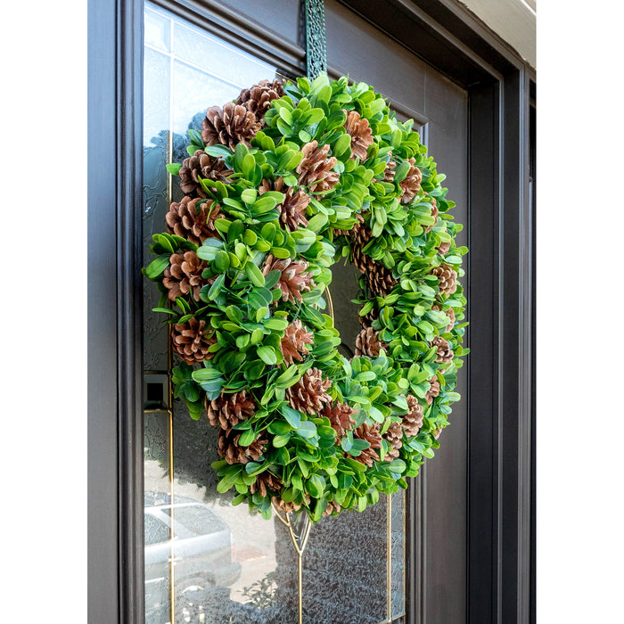 Red Co. 22" Boxwood Wreath, Artificial Home Décor for Fall Winter Spring Summer