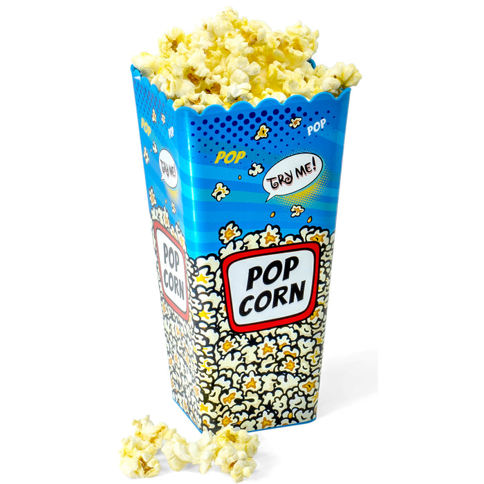 Red Co. Reusable Nesting Movie Theater Themed Popcorn Buckets - Set of 3 Assorted Retro Style Designs