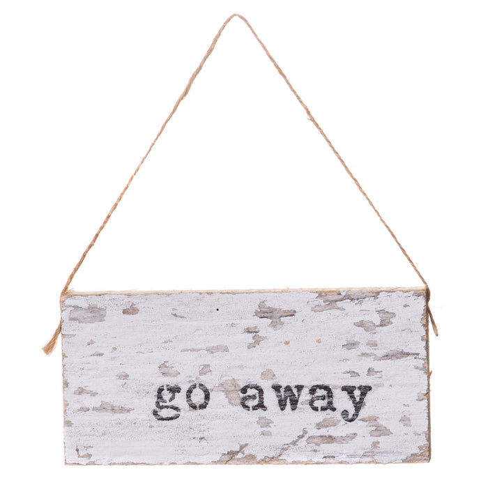 Second Nature By Hand 6x3 inch Reclaimed Wood Art, Decorative Handcrafted Sign — GO Away