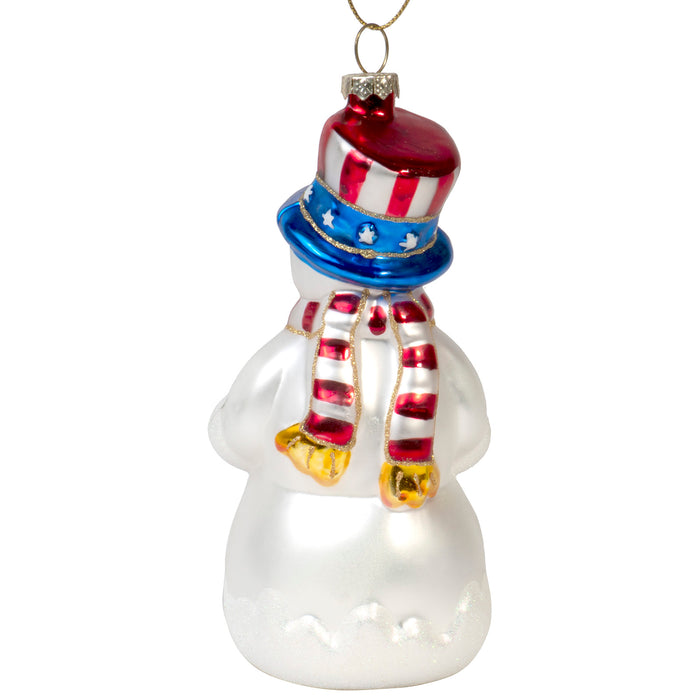 Red Co. Hand Crafted Decorative Glass Christmas Tree Ornaments, God Bless America