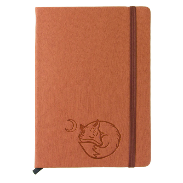 Red Co. Journal with Embossed Fox, 240 Pages, 5"x 7" Lined, Rust Orange