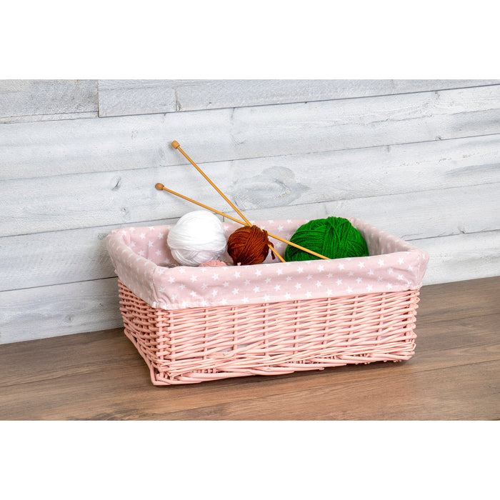 Red Co. Multi-Purpose Rectangular Nesting Pink Basket Set of 3, Storage Containers, Home Organizers