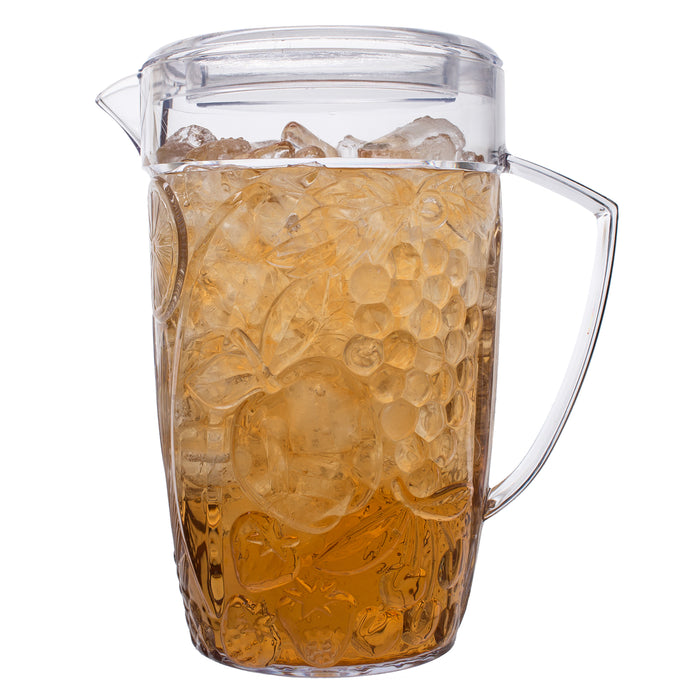 Fruit Break Resistant Plastic Pitcher with Lid, Clear (2.8 quarts) — Red  Co. Goods