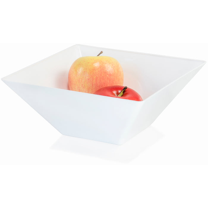 Red Co. 8.5” x 8.5” Square 2 Quart Reusable Tapered Fruit  Serving Bowl, White