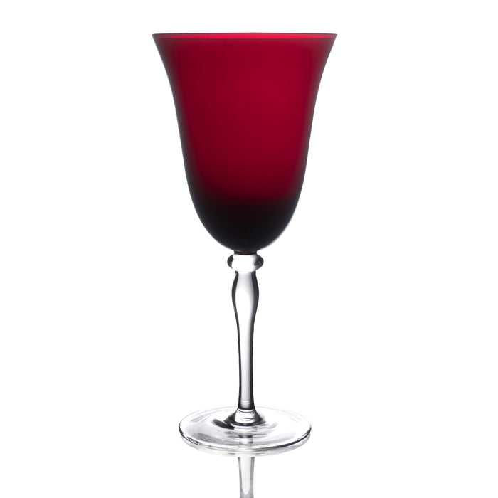 Novelty Rouge Red Hand Blown Goblet Wine Glasses, 12-Ounce (Set of 4)