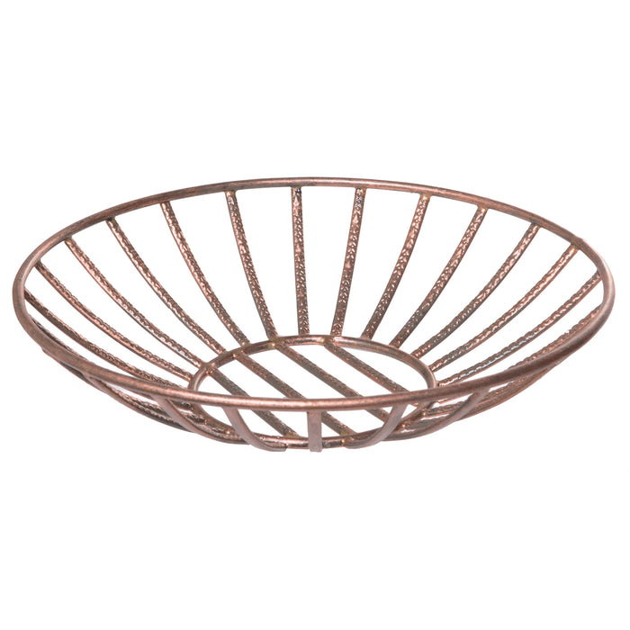 Red Co. Round Iron Wire Basket, Centerpiece Décor, Decorative Bowl, Copper Finish