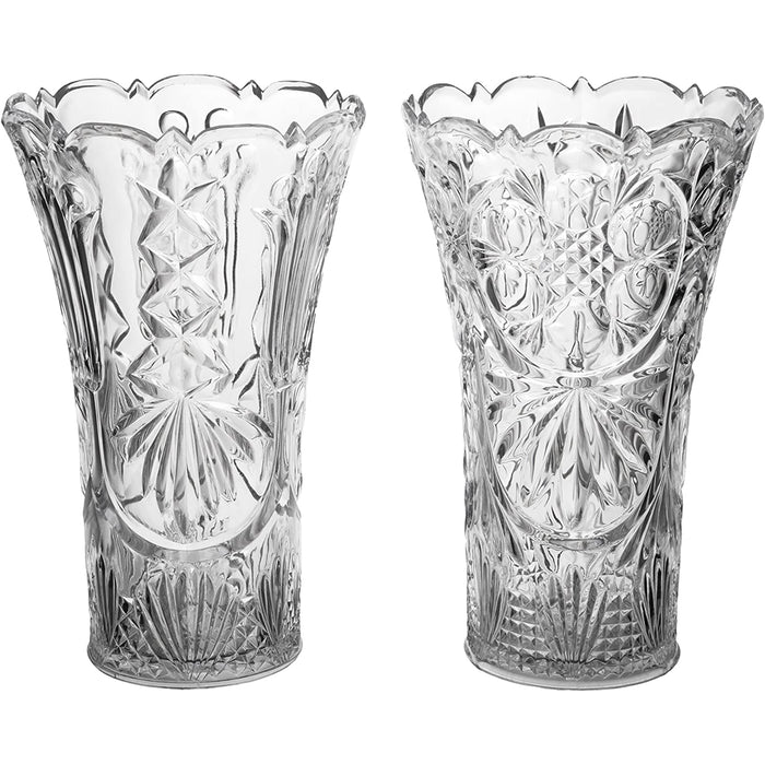 Clear Acrylic Crystal Vase, Break Resistant and BPA Free 35oz. - Set of 2