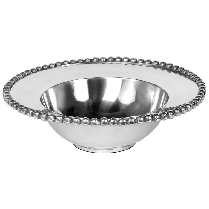Red Co. Chrome Beaded Edge Round Decorative Centerpiece Bowl — 12 Inches