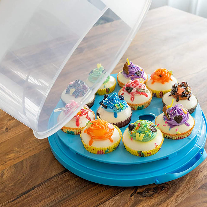 Cake and Cupcake Muffin Carrier Holder with Collapsible Handles - BPA Free