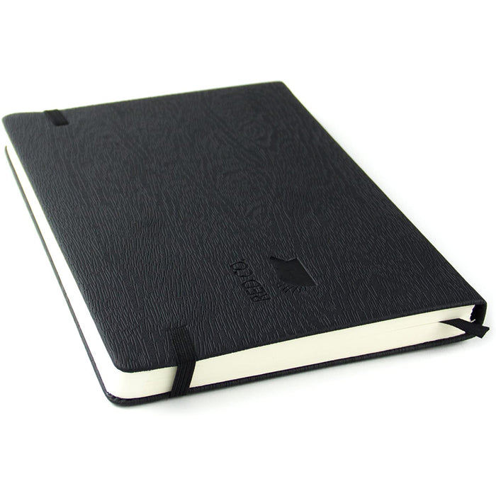 Red Co. Journal with Embossed Quill, 240 Pages, 5"x 7" Lined, Black