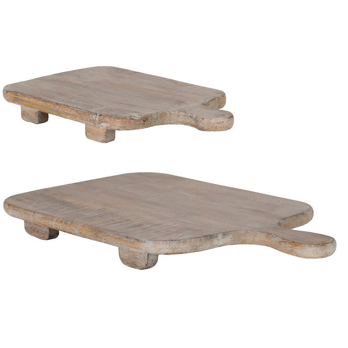 Red Co. Farmhouse Cutting Board-Shaped Riser for Décor, Serving, Presentation - Set of 2