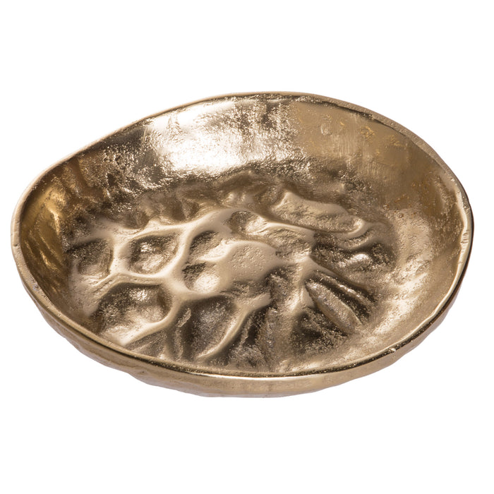Red Co. Luxurious Gilded Aluminum Bowl, Decorative Catch-All Tray, Small, 5-inch