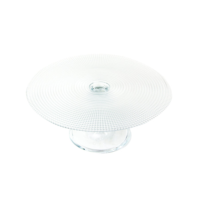 Tesoro Round Footed Glass Cupcake and Cake Stand Pedestal Platter - 4.5"H x 11"Dia